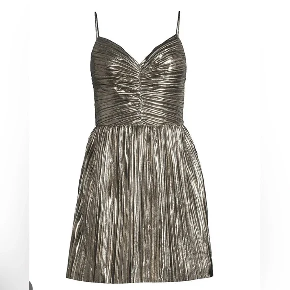 MICHAEL KORS Pleated Lamé Bustier Dress - Picture 3 of 7